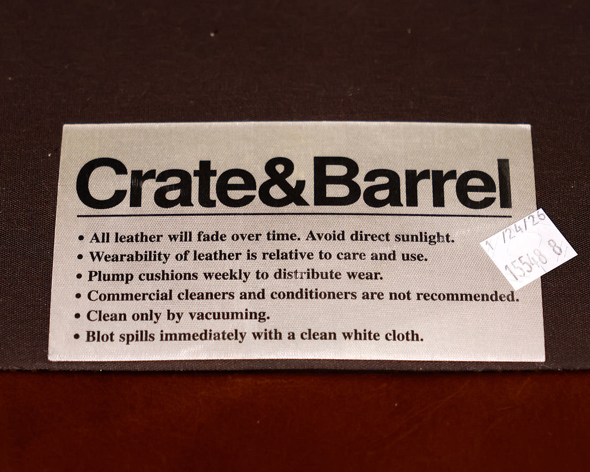 Pair of Crate & Barrel Camel Leather Chairs
