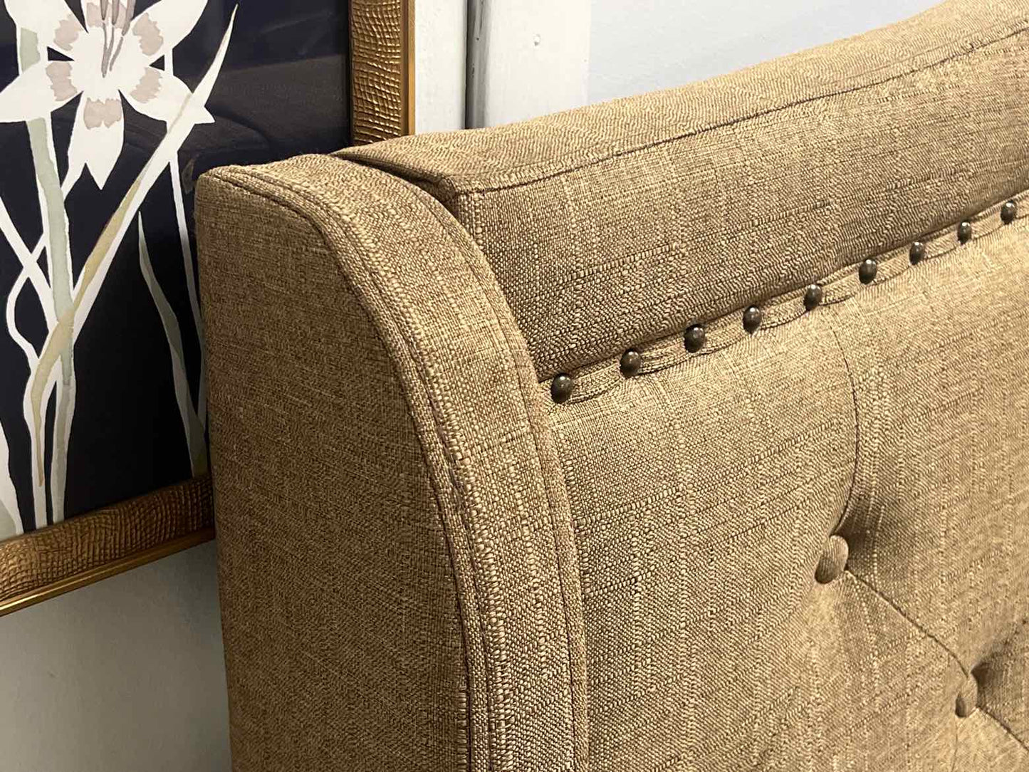 Tufted Brown King Bed