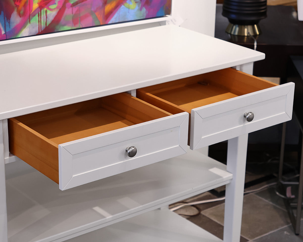 PB Kids 2-Drawer Console with Shelves in White