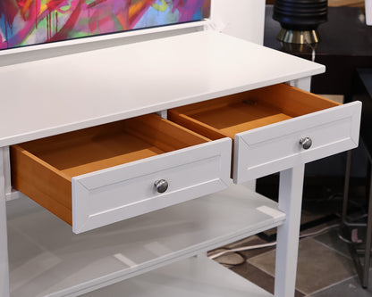 PB Kids 2-Drawer Console with Shelves in White