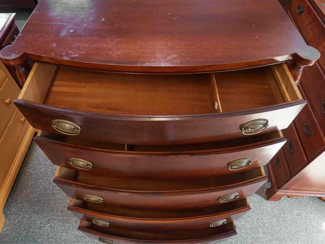 Mahogany Bowfront Five Drawer Chest