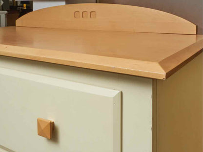 Ethan Allen Maple Top & Cream Finish 5 Drawer Chest