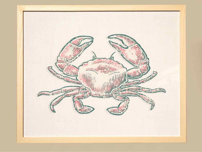 Framed Giclee: "Crab on White Linen"