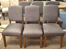 Set of 6 Grey Heather Parsons Dining Chairs on Driftwood Finish Legs