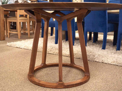West Elm Solid Walnut Round  Dining Table with Open Pedestal