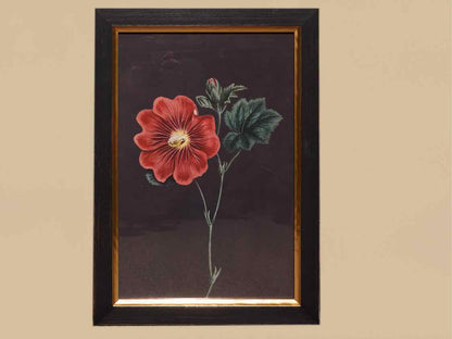 Framed Giclee 'Red Flowers at Midnight V'