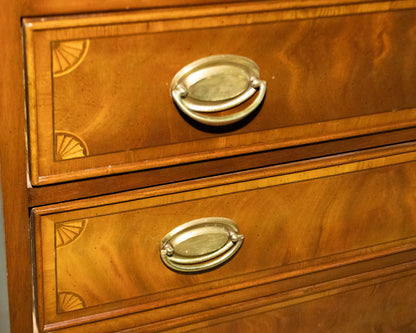 Inlaid Mahogany Drop Front Secretary Desk