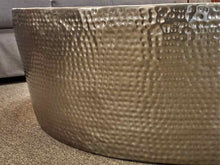 Global Views Large Izmir Hammered Cocktail Table in Nickel Finish