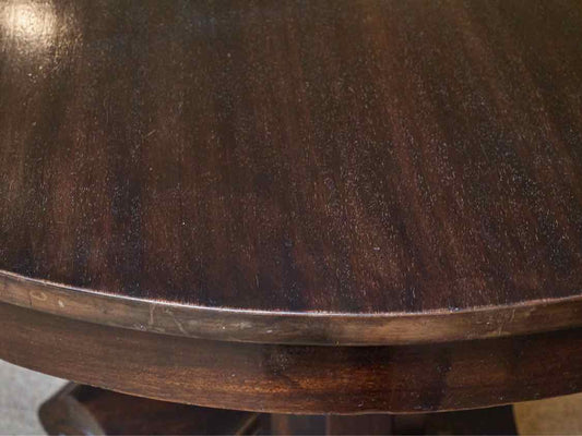Espresso Finish Round Pedestal Dining Table