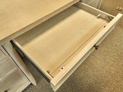 Riverside Maren Executive Desk in White Sands Finish