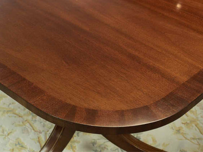 Hickory Chair Mahogany Double Pedestal  Dining Table with Border& 2 Leaves