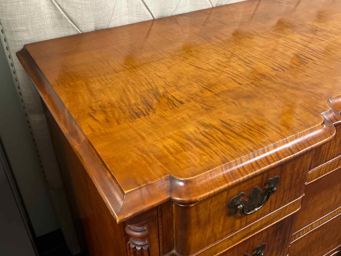 Marmer Bros Tiger Maple Dresser w/ Mirror