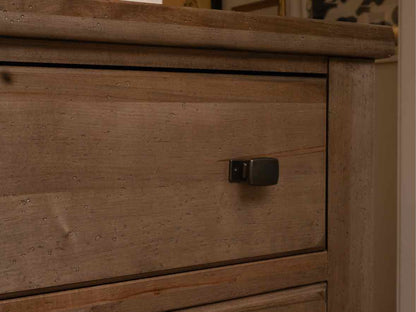 Solid American Maple 7 Drawer Dresser in Distressed Gray Finish