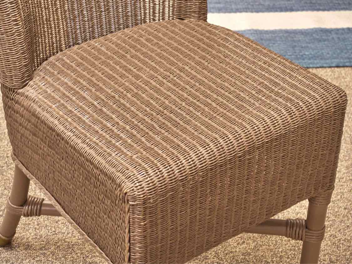 Set of 4 Janus et Cie Taupe Wicker Chairs