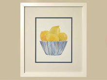 "Bowl of Lemons II" in White Frame