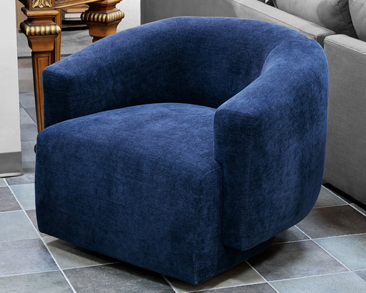 Leggett & Platt Blue Upholstered Swivel Accent Chair