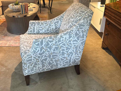 Sam Moore'Aviva'  Origami Branch  Platinum& Beige Accent Upholstery Arm Chair