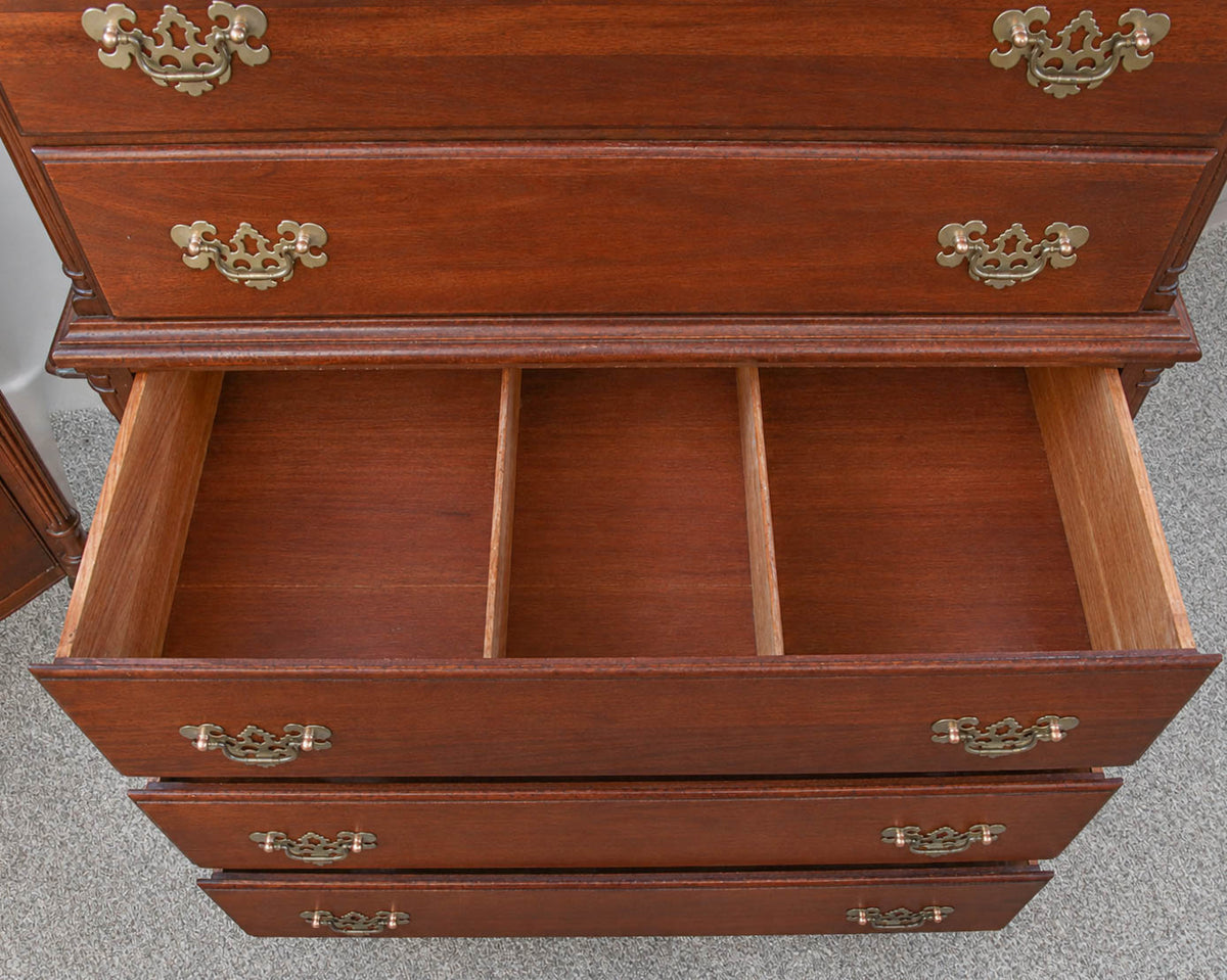 Mahogany Chest-On-Chest with Brass Pulls