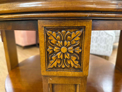 Ethan Allen Round Library Accent Table