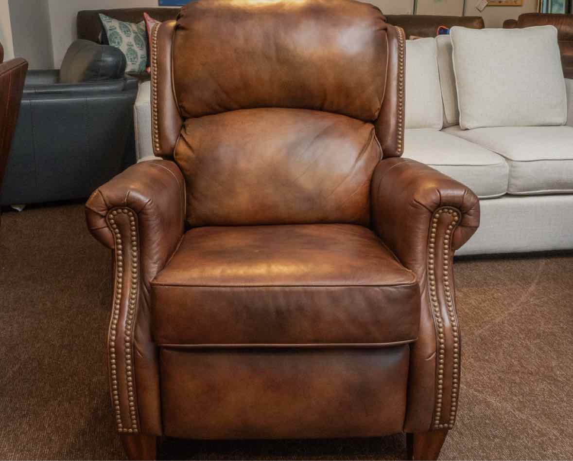 Flexsteel Mocha Brown Leather  With Nailhead Trim Recliner