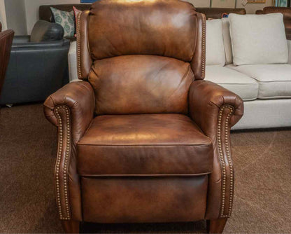 Flexsteel Mocha Brown Leather  With Nailhead Trim Recliner