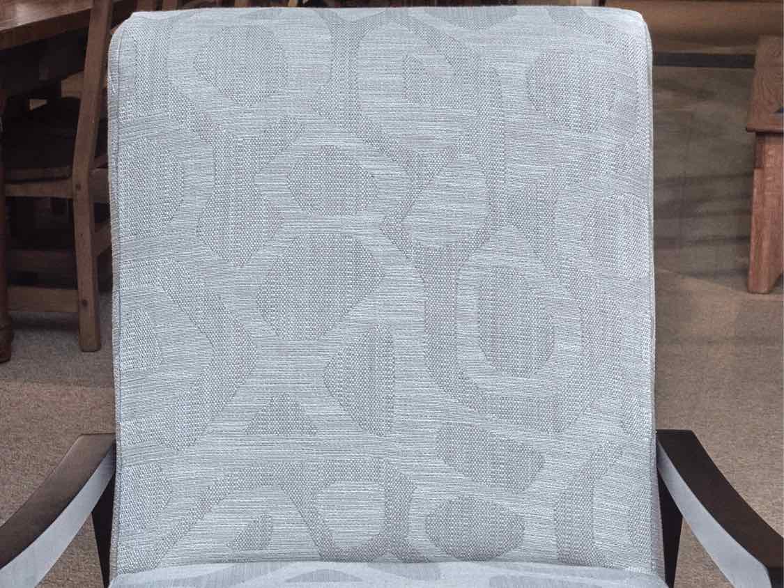 Best Chair White Upholstered Arm  Chair with Ebony Finish Wood frame