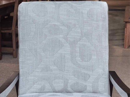 Best Chair White Upholstered Arm  Chair with Ebony Finish Wood frame