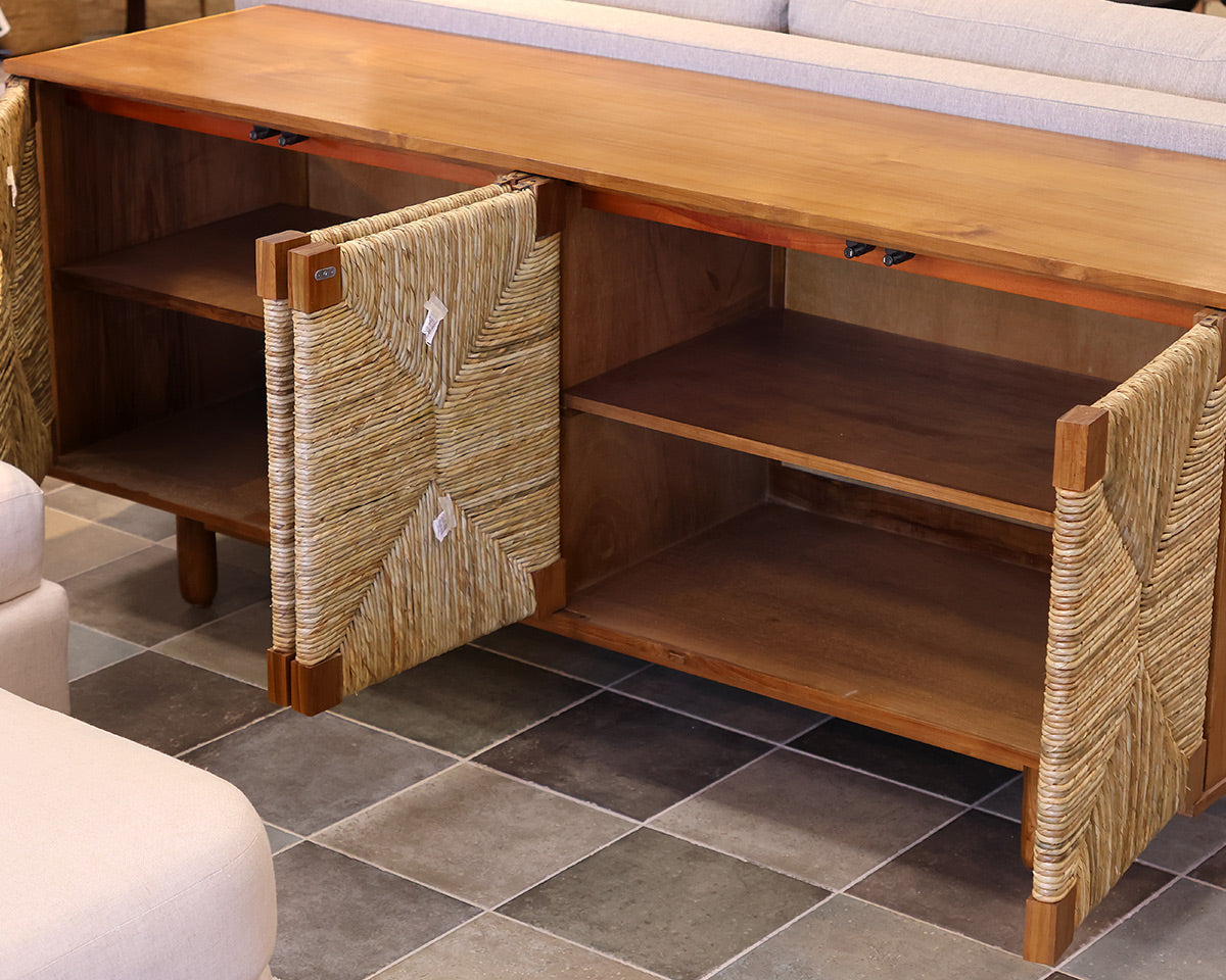 Rattan Four Door Console