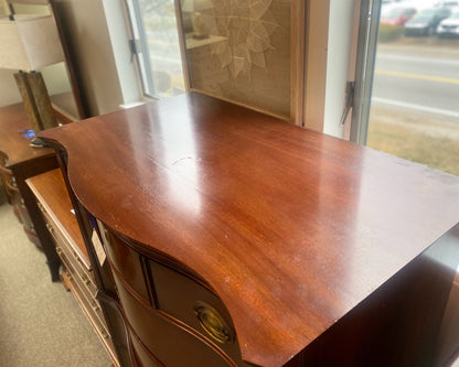 White Fine Furniture Serpentine Front Chest-on-Chest in Mahogany