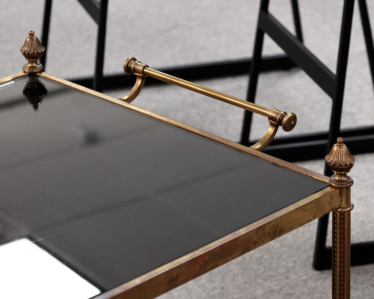 Brass Smoked Mirrored Tray Cocktail Table