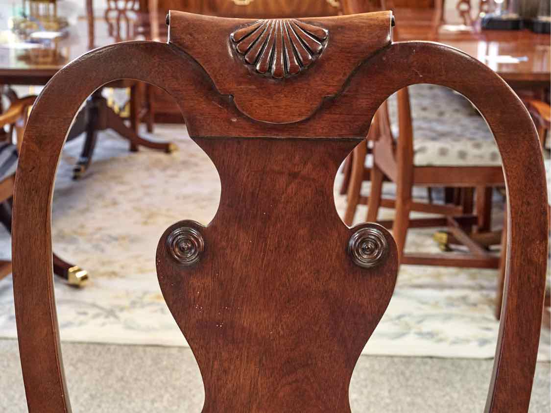 Set of Eight Baker Queen Anne Mahogany Dining Chairs