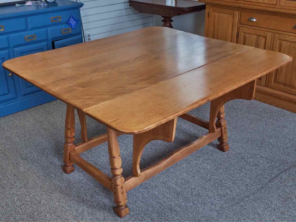 Maple Drop Leaf Table & Set of Four Slat Back Chairs