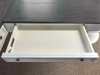 Liberty Furniture Allison Park L Shaped Desk w/Charcoal Top & White Base