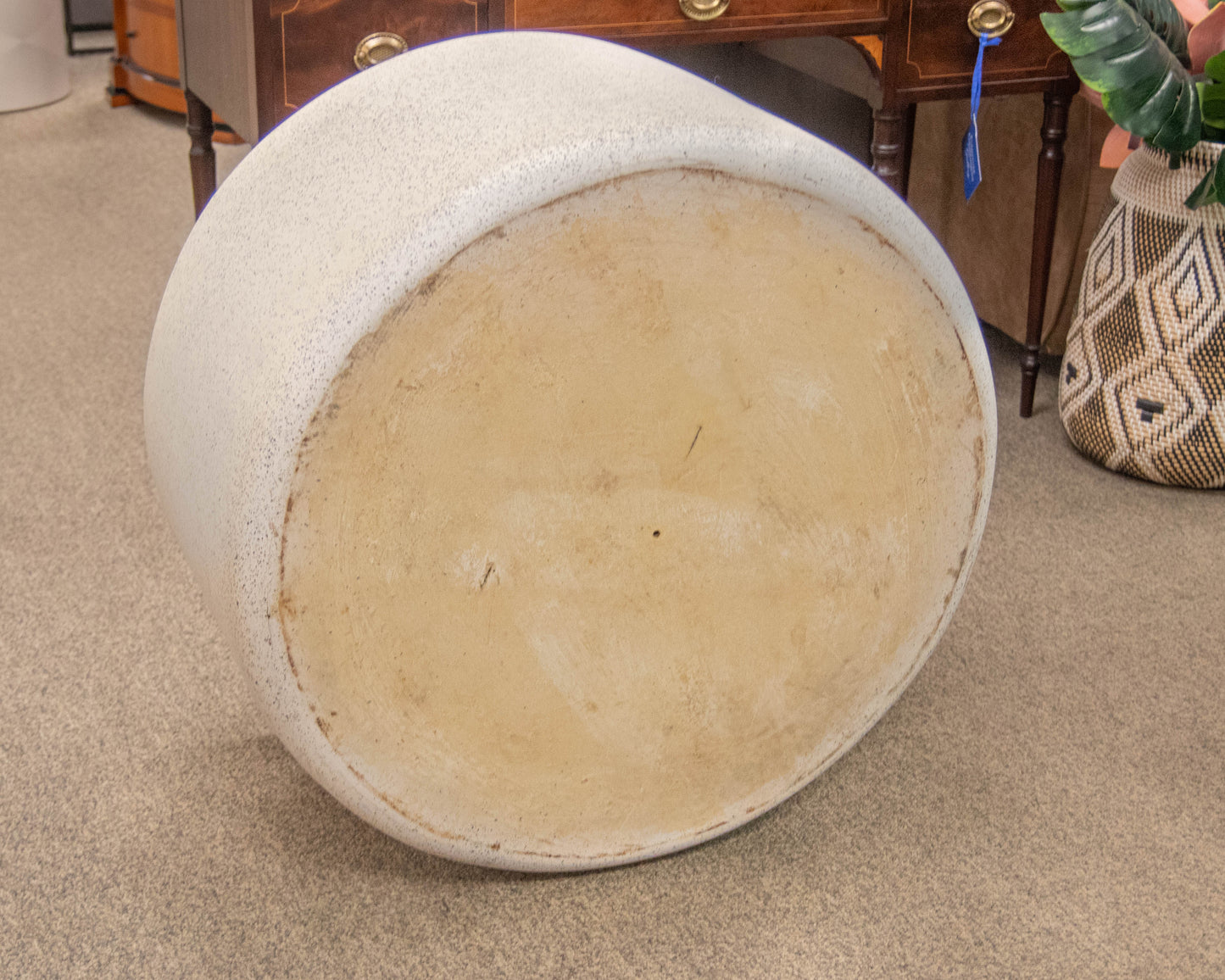 Round Faux Stone Cocktail Table