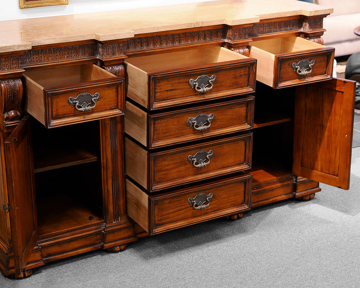 Hickory White Monumental Legends II Marble Top Cherry Buffet