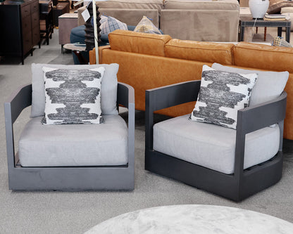 Set of Two Outdoor Swivel Chairs