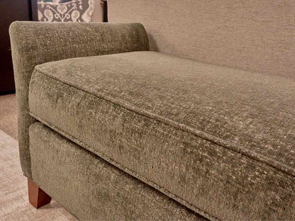 Custom Upholstered Bench in Moss Green