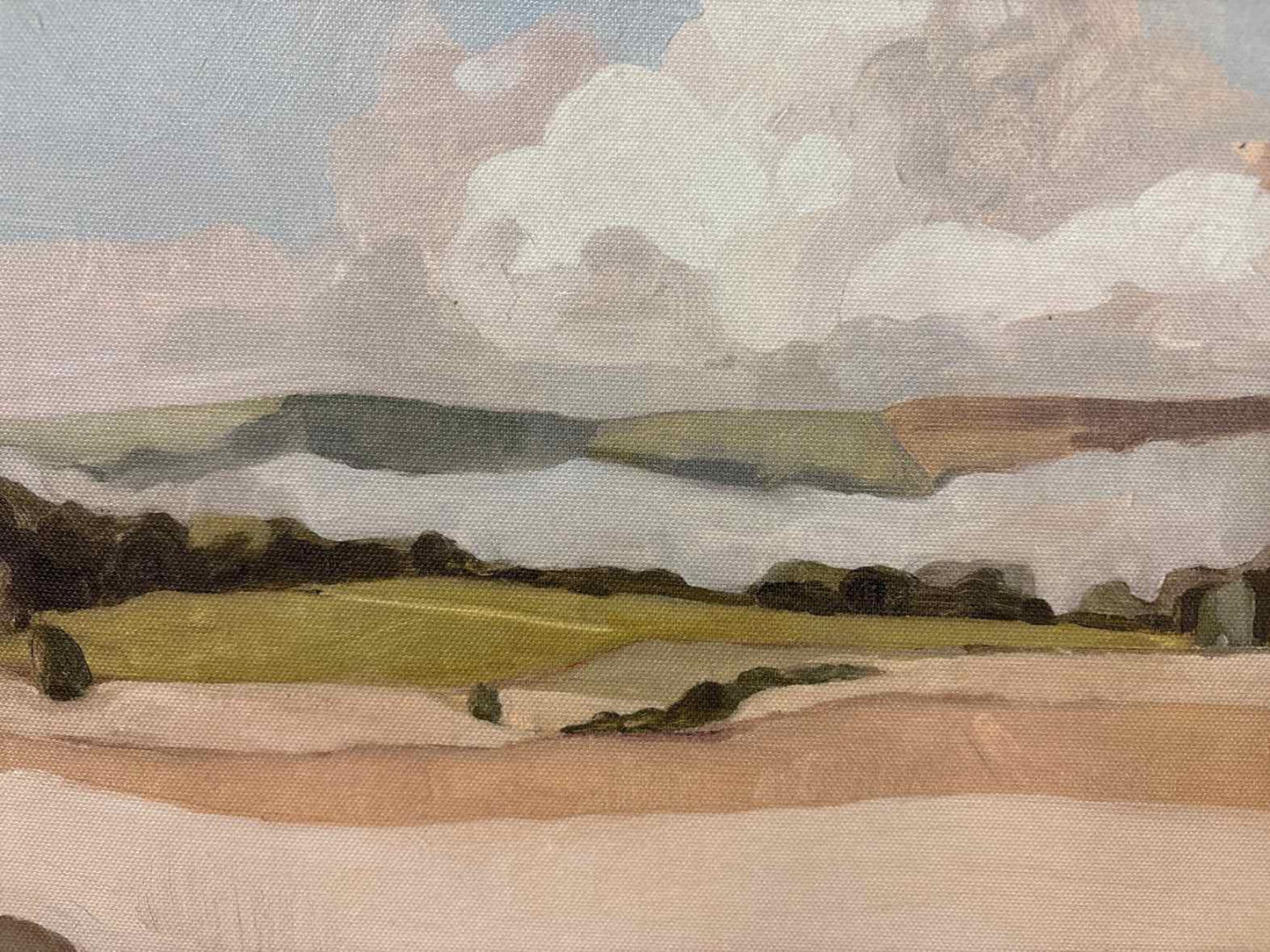 Set of Two Natural Wood Framed Landscapes