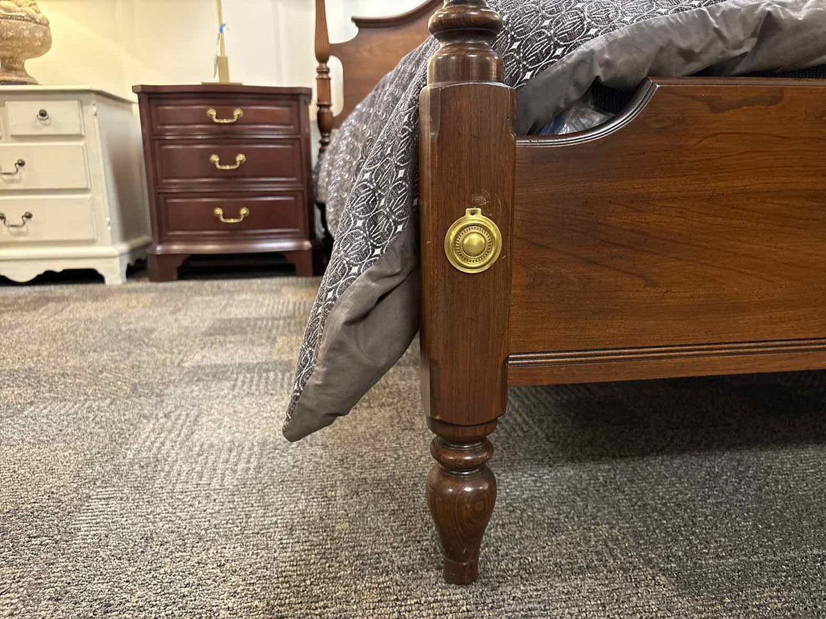 Ethan Allen Cherry Four Post Queen Bed