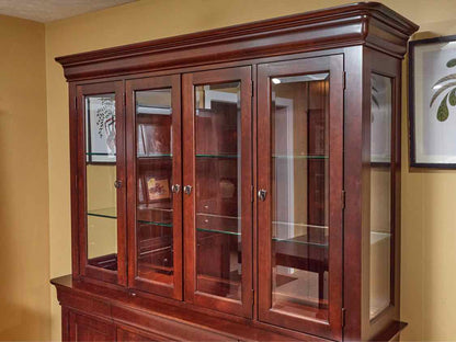 West Brothers Louis Phillippe Style  Dark  Cherry Finish 2 Piece China Cabinet