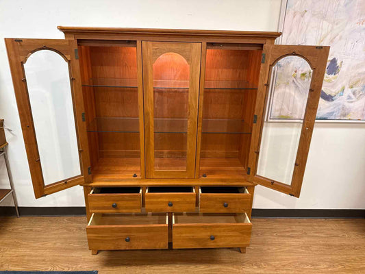 Richardson Brothers Lighted Cherry Hutch