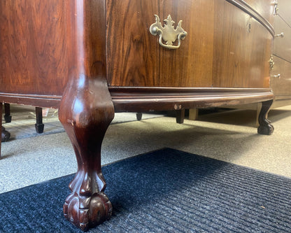Ribbon Mahogany 5 Drawer Dresser with Brass Chippendale Hardware