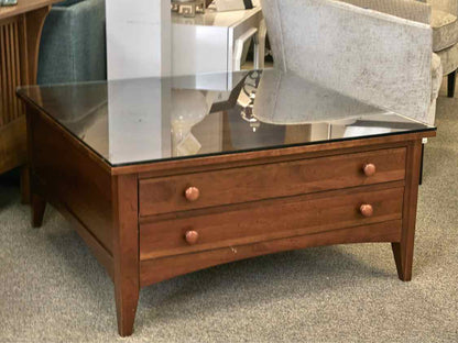 Cherry Map Cocktail Table with 4 Drawers