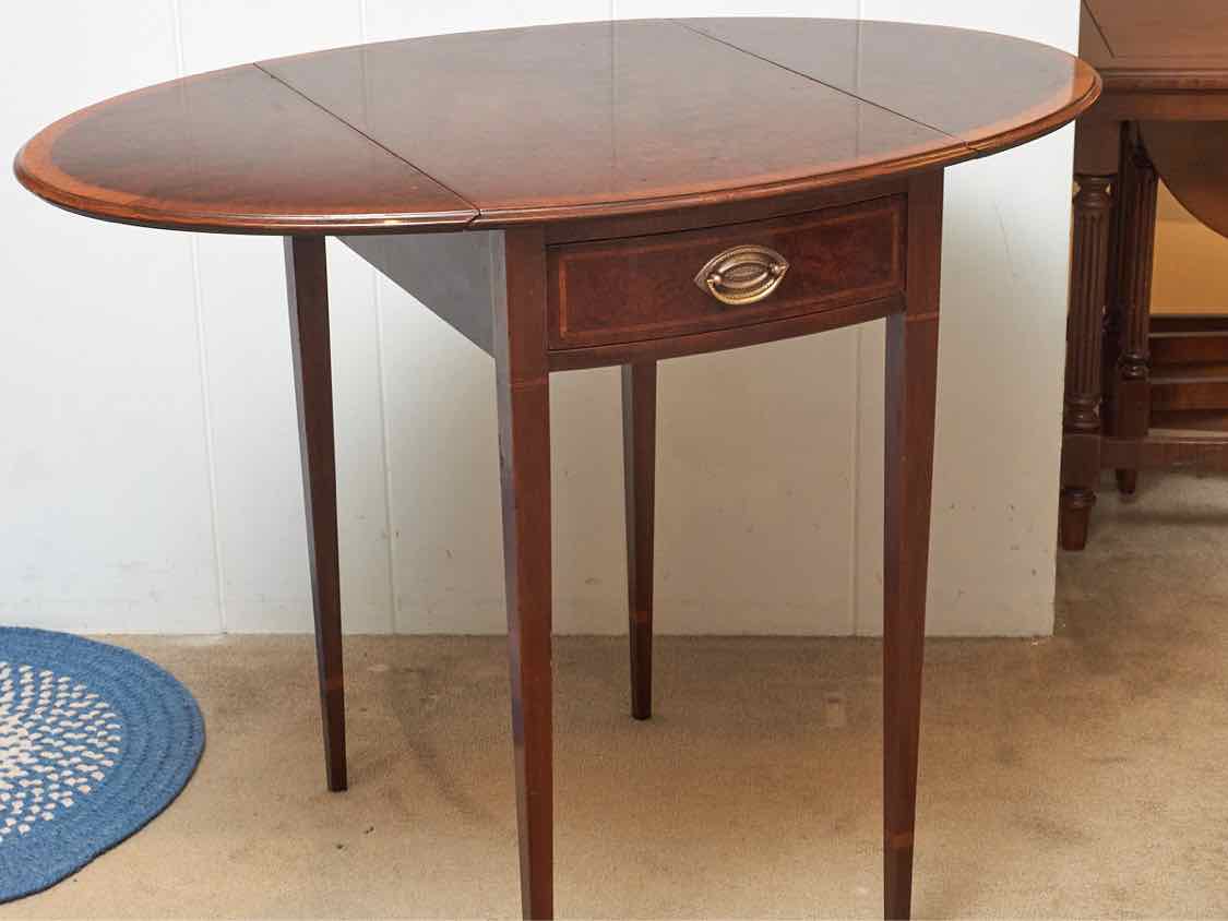Irwin Furniture Burl Banded  Pembroke Drop Leaf   Side Table