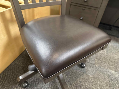 Aspen Home Dark Grey Desk w/ Chair on Casters