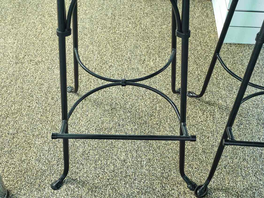 Set of Three Wrought Iron Barstools