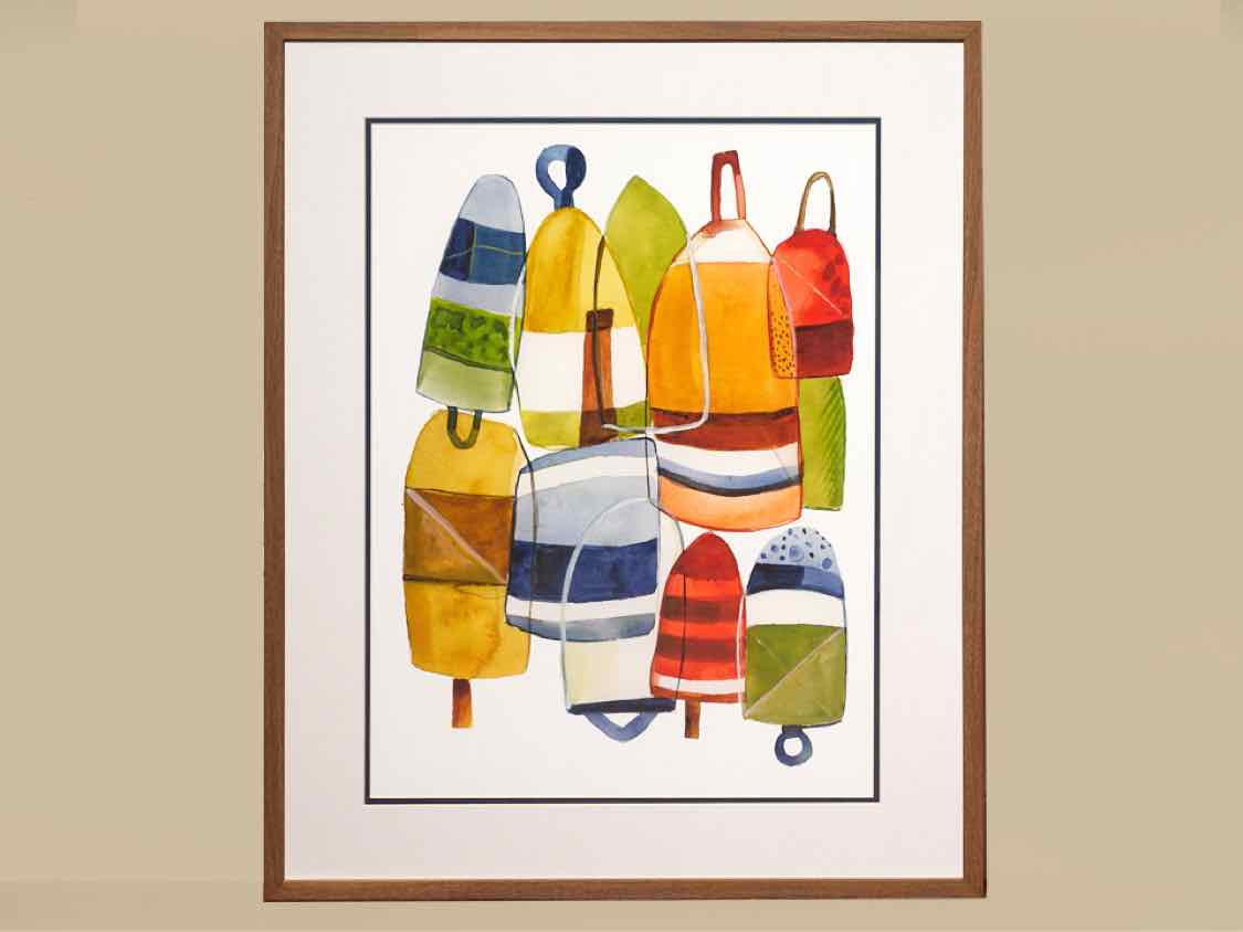 Framed Giclee: "Dockside Buoys I"