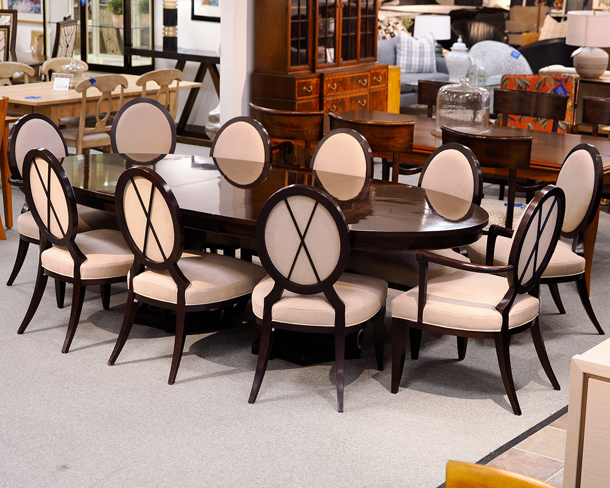 Barbara Barry for Baker Mahogany Table & 10 Chair Set