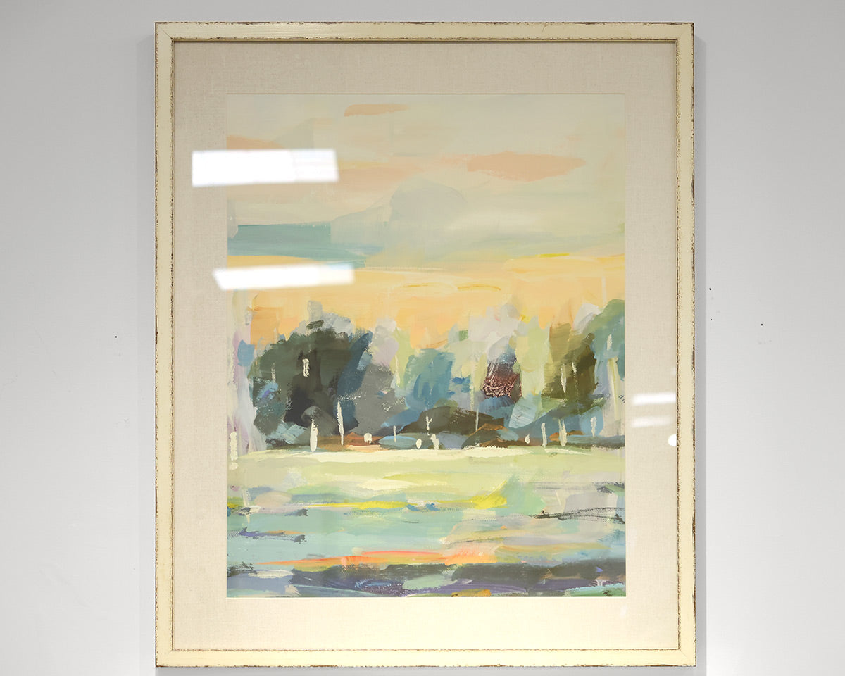 "Forest Glow I" Matted Print in Antique Gold Frame