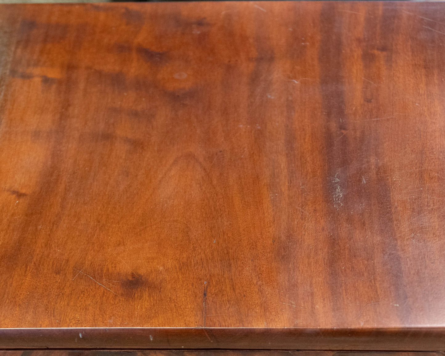 Flame Mahogany Two Drawer Drop Leaf Side Table